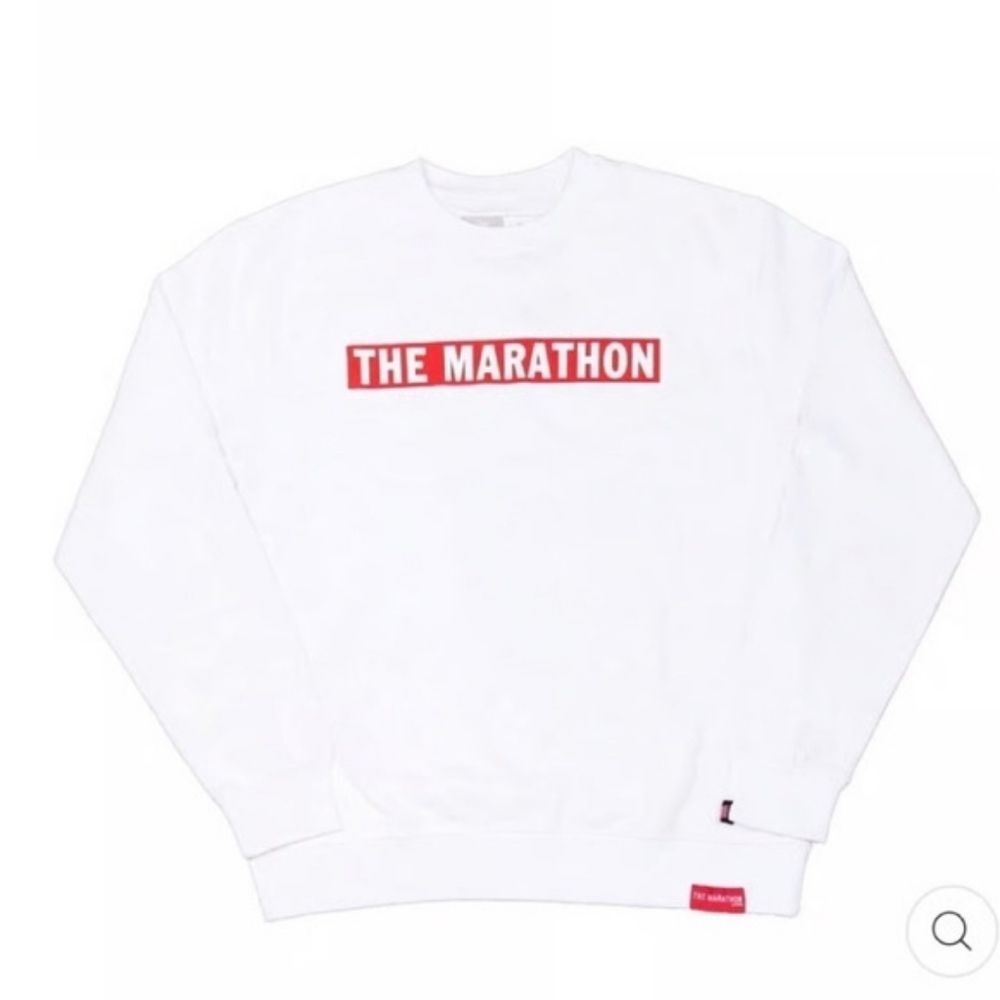 NWOT The Marathon Bar Sweatshirt- WHITE Sz S